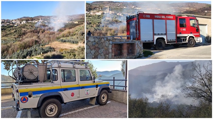 Tovo, spento l'incendio in località Liggia: indagini in corso per accertarne le cause (FOTO e VIDEO)
