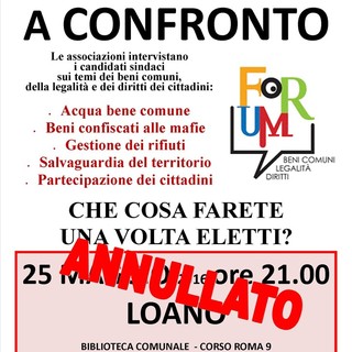 Loano, i candidati sindaco dicono no all’incontro pubblico del Forum Beni Comuni