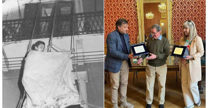 Bombe di Savona, il vigile del fuoco incontra la bambina che aveva soccorso 52 anni fa e non aveva mai rivisto Bombe di Savona, il vigile del fuoco incontra la bambina che aveva soccorso 52 anni fa e non aveva mai rivisto