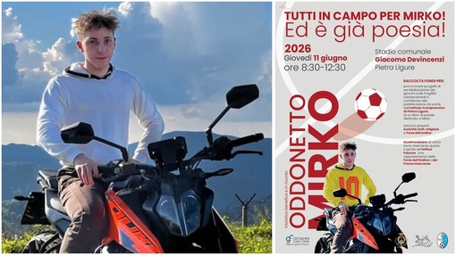 Giovedì 11 giugno a Pietra Ligure "Tutti in campo per Mirko! Ed è già poesia!" Giovedì 11 giugno a Pietra Ligure "Tutti in campo per Mirko! Ed è già poesia!"