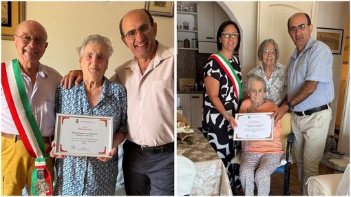 Borgio Verezzi festeggia due cittadine centenarie Borgio Verezzi festeggia due cittadine centenarie