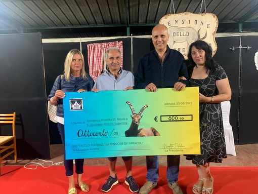 Albisola, solidarietà a teatro con "La pensione dei miracoli": la Compagnia "A tutti quelli" devolve il ricavato all’RP SS. Nicolò e Giuseppe Albisola, solidarietà a teatro con "La pensione dei miracoli": la Compagnia "A tutti quelli" devolve il ricavato all’RP SS. Nicolò e Giuseppe