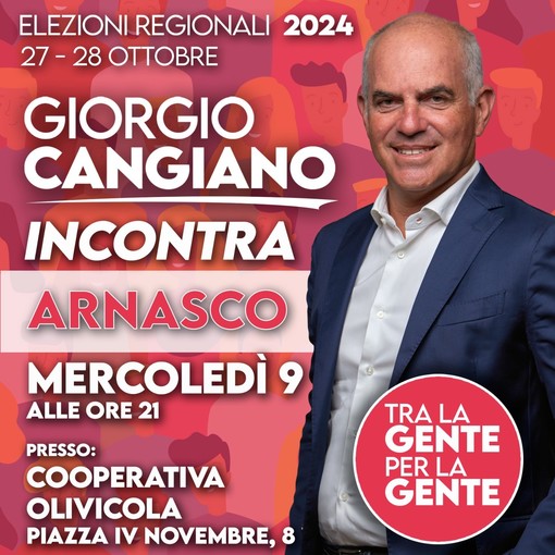 Ad Arnasco il primo incontro pubblico di Giorgio Cangiano: “Il nostro entroterra un gioiello da valorizzare” Ad Arnasco il primo incontro pubblico di Giorgio Cangiano: “Il nostro entroterra un gioiello da valorizzare”