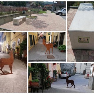 Calizzano, panchine 'smart' e sagome di animali in ferro per delimitare la Ztl (FOTO