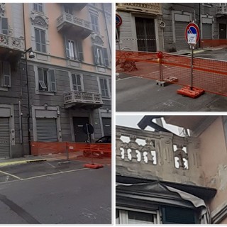Savona, caduta calcinacci da un palazzo in via dei Martinengo: strada chiusa (FOTO)