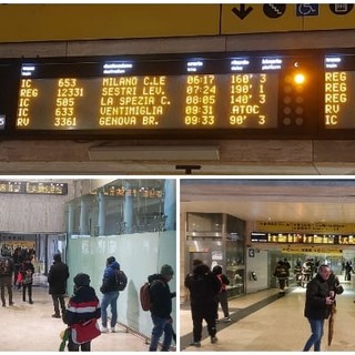 Caos treni, inconveniente tecnico alla linea elettrica tra Pietra e Savona: circolazione sospesa, attivati bus sostitutivi (FOTO)