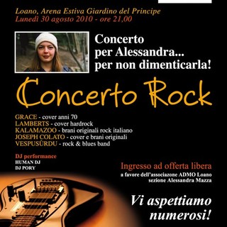 Loano: rock nel nome di Alessandra Mazza, morta di leucemia