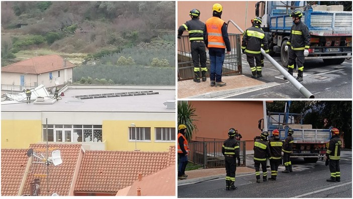 Il forte vento sferza Tovo: danni alla Scuola dell'infanzia, in via Accame e al campanile di San Giacomo (FOTO)
