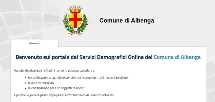 Albenga, disponibile gratuitamente la certificazione dei servizi demografici on-line Albenga, disponibile gratuitamente la certificazione dei servizi demografici on-line