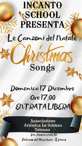 A Toirano il concerto con le canzoni di Natale: si esibiscono i partecipanti al corso di canto de “Lo Schizzo” A Toirano il concerto con le canzoni di Natale: si esibiscono i partecipanti al corso di canto de “Lo Schizzo”