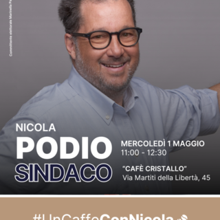 Albenga 2024, il 1° Maggio nuovo “Caffè con Nicola” insieme al candidato sindaco Podio Albenga 2024, il 1° Maggio nuovo “Caffè con Nicola” insieme al candidato sindaco Podio