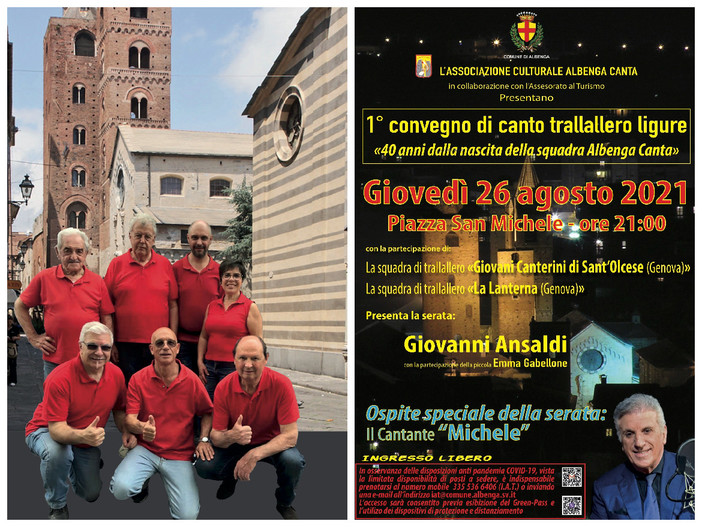 Albenga, il 26 agosto in scena il «1° Convegno di canto trallalero ligure»