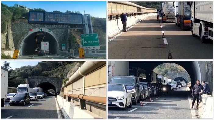 Lavori sulla A10, traffico in tilt tra Albisola e Arenzano (FOTO)