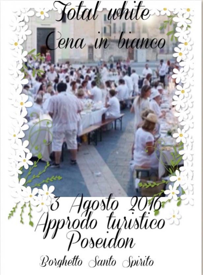 A Borghetto mercoledì arriva la "Cena in bianco"