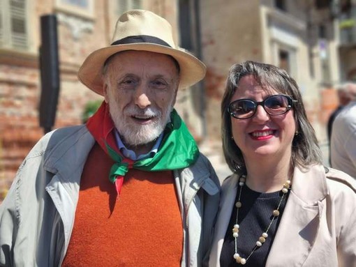 In foto Carlo Petrini con Silvia Gullino In foto Carlo Petrini con Silvia Gullino