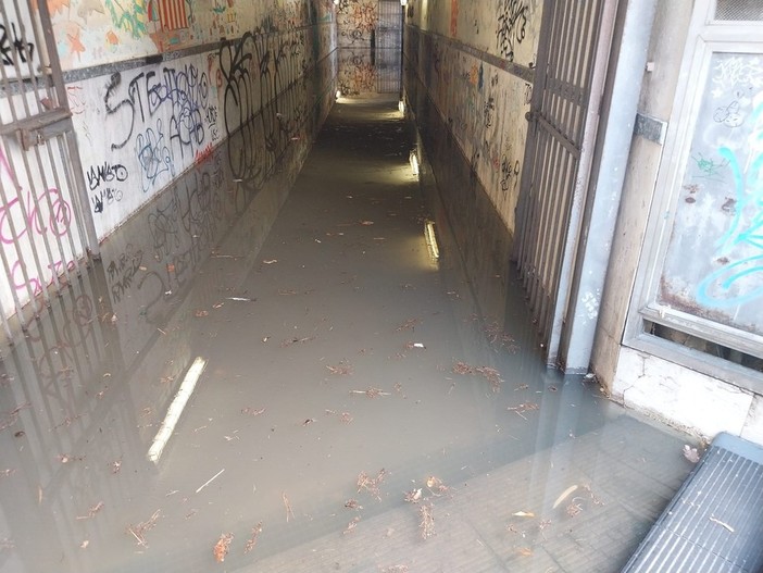 Savona, allagato il sottopasso di corso Tardy &amp; Benech. Un lettore: "Più manutenzione o strisce pedonali alternative"