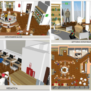 Celle Ligure, una biblioteca al primo piano dell'ex Alborada