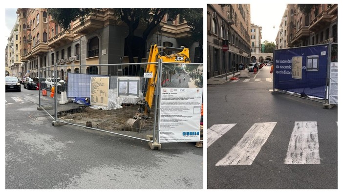 Savona, il cantiere di Corso Italia si "allarga" a via Battisti e ostruisce la vista ai pedoni: rimossi i pannelli