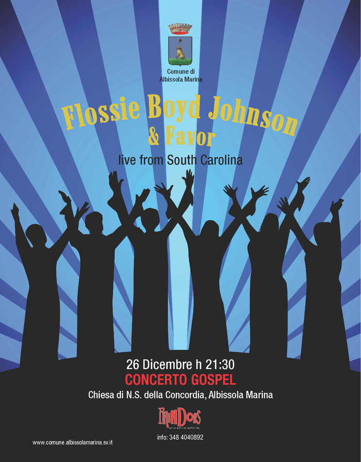 Natale albissolese “Sulla scia della Cometa”, a Santo Stefano gospel con i Flossie Boyd Johnson & Favor Natale albissolese “Sulla scia della Cometa”, a Santo Stefano gospel con i Flossie Boyd Johnson & Favor