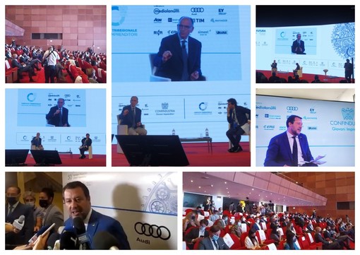 Salvini al convegno di Confindustria: "Liguria ostaggio dei cantieri, chiediamo il commissariamento immediato, modello Genova per tutta Italia" (video)