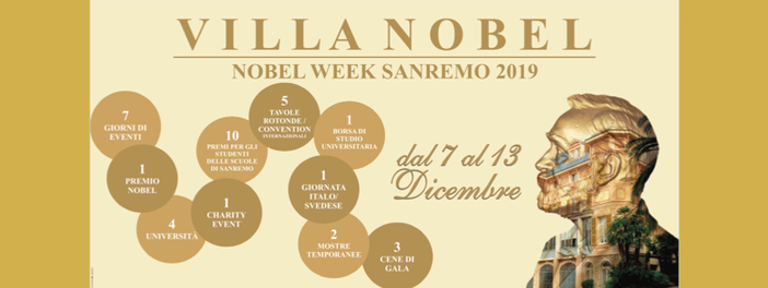 Nobel Week: a Sanremo dal 7 al 13 dicembre una settimana internazionale dedicata ai Premi Nobel Nobel Week: a Sanremo dal 7 al 13 dicembre una settimana internazionale dedicata ai Premi Nobel