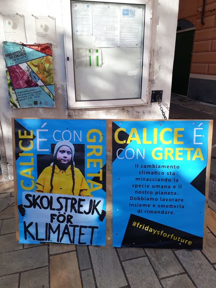 Calice Ligure: "Anche noi siamo con Greta Thunberg per salvare il pianeta" Calice Ligure: "Anche noi siamo con Greta Thunberg per salvare il pianeta"