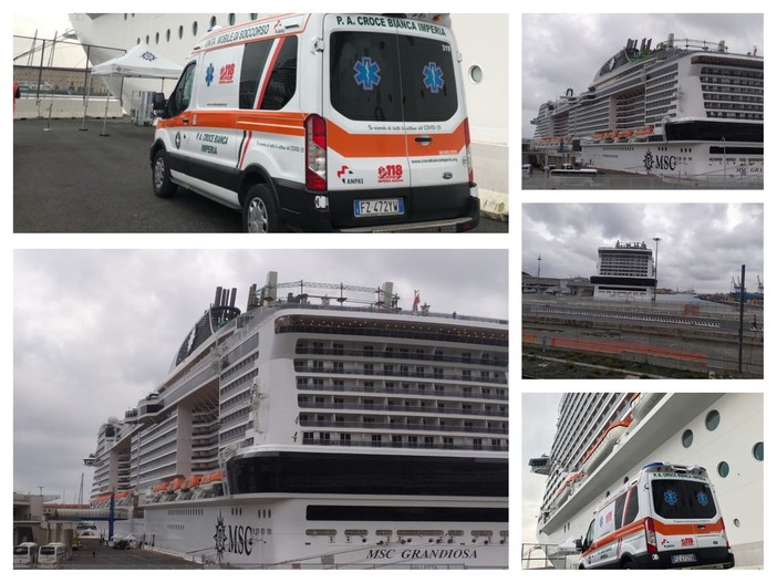 Covid, in porto la Msc Grandiosa, in corso le operazioni di sbarco di 19 positivi a Genova Covid, in porto la Msc Grandiosa, in corso le operazioni di sbarco di 19 positivi a Genova