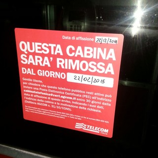 Da febbraio addio alle cabine telefoniche di Albenga