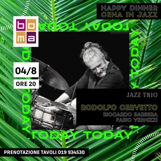 Varazze, il 4 agosto cena in jazz al ristorante Boma con Rodolfo Cervetto e il suo trio Varazze, il 4 agosto cena in jazz al ristorante Boma con Rodolfo Cervetto e il suo trio