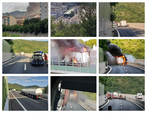 A fuoco un camion sulla A10: chiuso in entrambe le direzioni il tratto Albisola-Savona (FOTO e VIDEO) A fuoco un camion sulla A10: chiuso in entrambe le direzioni il tratto Albisola-Savona (FOTO e VIDEO)