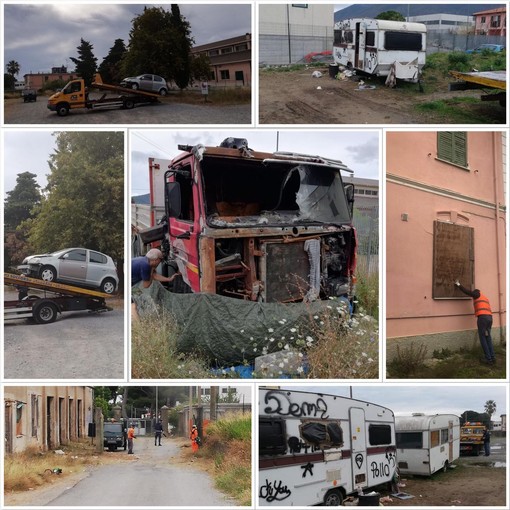 Albenga, rimozione veicoli abbandonati e pulizia aree: interventi di riqualificazione a Campochiesa e Rapalline