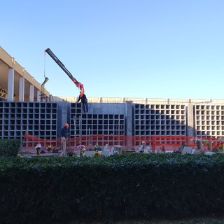 Albenga, prosegue l'intervento di ampliamento interno del cimitero di Leca