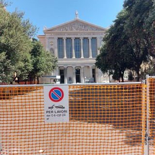 Riqualificazione teatro Chiabrera, via ai lavori con la chiusura di piazza Diaz (FOTO)