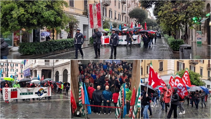 Primo maggio a Savona la pioggia non ferma il corteo. I sindacati: "Cambiare le leggi che hanno creato la precarietà"