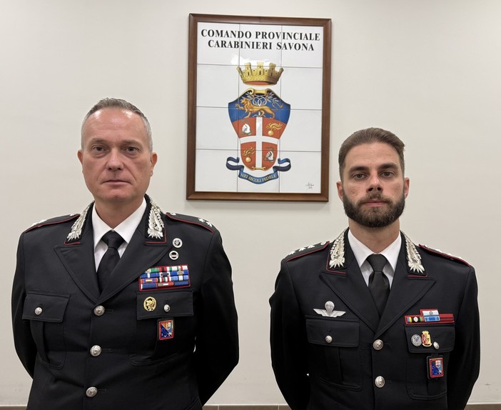 Carabinieri, due nuovi ufficiali nel Savonese: il Capitano Colamorea ad Alassio, il Tenente Rugi al Nucleo Investigativo