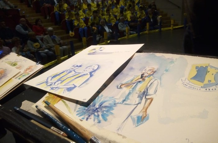 Lo sport unito all'arte: acquerelli per celebrare i 100 anni di una Cairo tutta "giallo-blu"