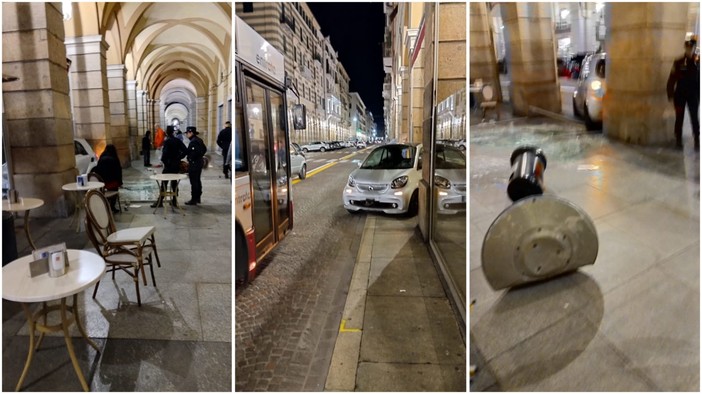 Savona, paura in via Paleocapa: auto in manovra sfonda un dehor (FOTO)