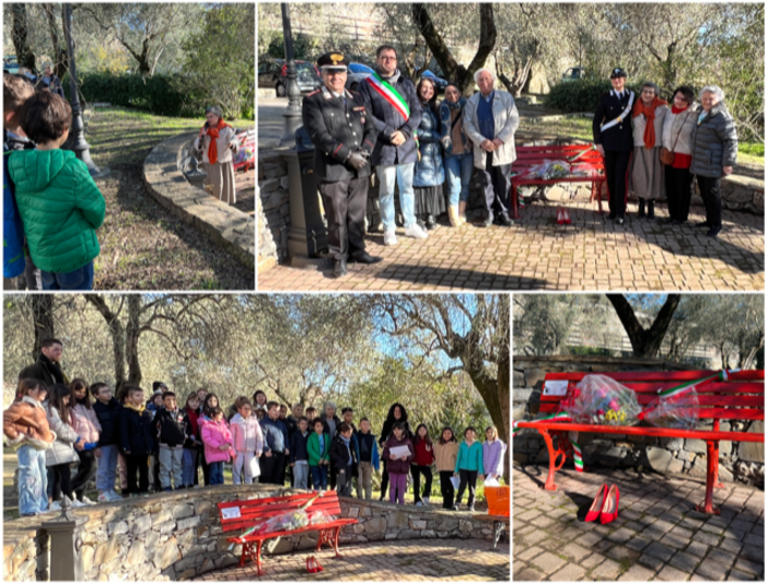 Garlenda dice "no" alla violenza sulle donne, inaugurata una panchina rossa