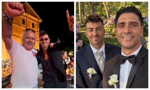 Calcio | L'abbraccio nel giorno più bello: Pietro Carella e Manuel Galiano al matrimonio di Stephan El Shaarawy