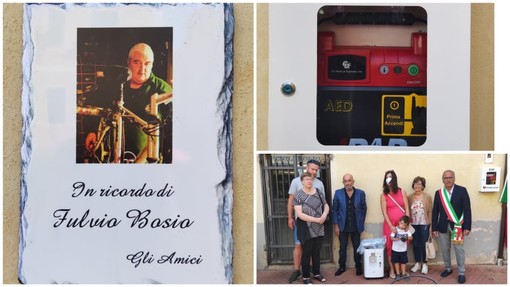 Pietra, nel "fosso" un defibrillatore nel ricordo di Fulvio Bosio (FOTO e VIDEO)