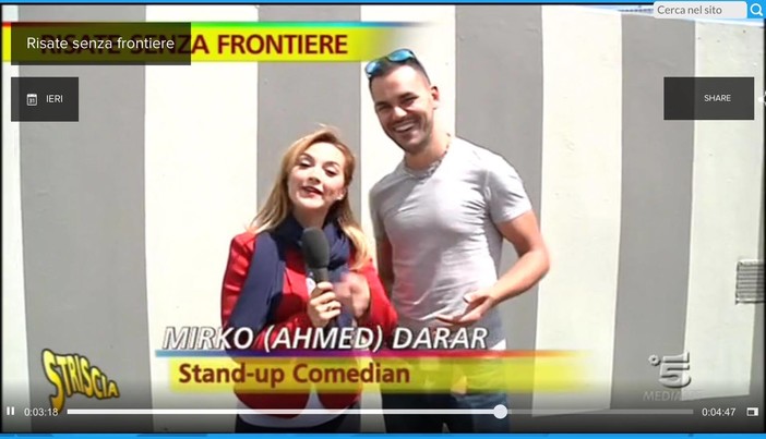 Il cellese Mirko Darar a Striscia nel servizio sull'umorismo islamico Il cellese Mirko Darar a Striscia nel servizio sull'umorismo islamico