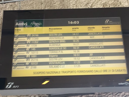 Ritardi e cancellazioni: rabbia dei passeggeri in stazione a Savona (FOTOgallery)