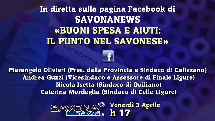 Buoni spesa in provincia di Savona, il punto con gli amministratori alle 17.00