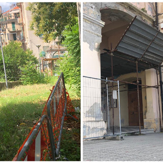 Dalla scalinata chiusa, al porticato della scuola passando per la biblioteca Barrili: il degrado di via Monturbano (FOTO)