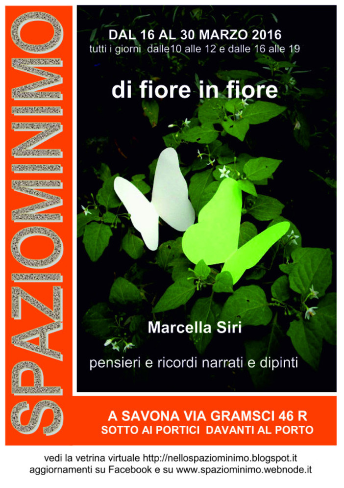 Savona: mercoledì inaugura la personale di Marcella Siri