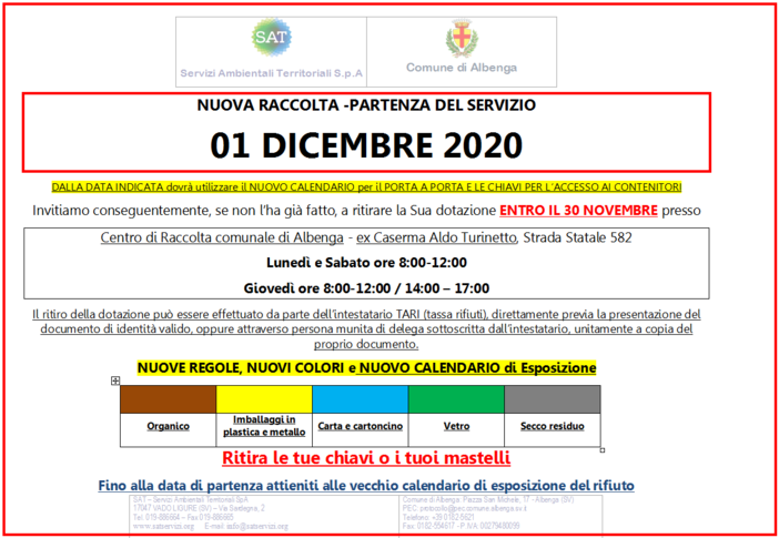 Albisola, isola ecologica di via Paolo VI: prolungate fino al 30 giugno le consegne dei badge