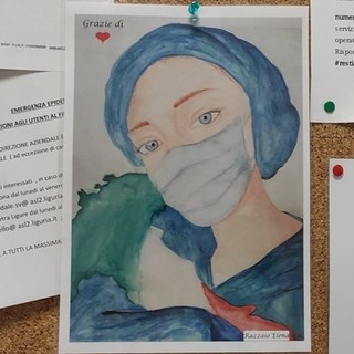 Coronavirus e solidarietà: il dolce disegno della giovane Elena donato alla Asl 2 Savonese