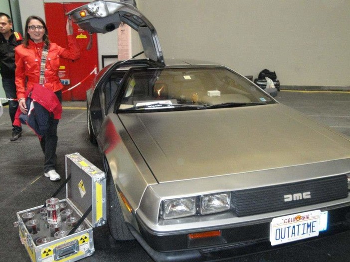 In foto la DeLorean esposta alla mostra Back in Time - The Exhibition In foto la DeLorean esposta alla mostra Back in Time - The Exhibition