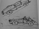 Alle origini della nostra civiltà: un disegno raffigurante le prime automobili da corsa