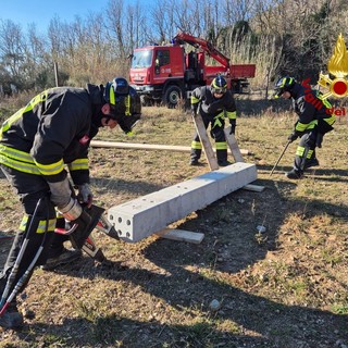 Bergeggi, esercitazione del personale del nucleo USAR Light dei vigili del fuoco
